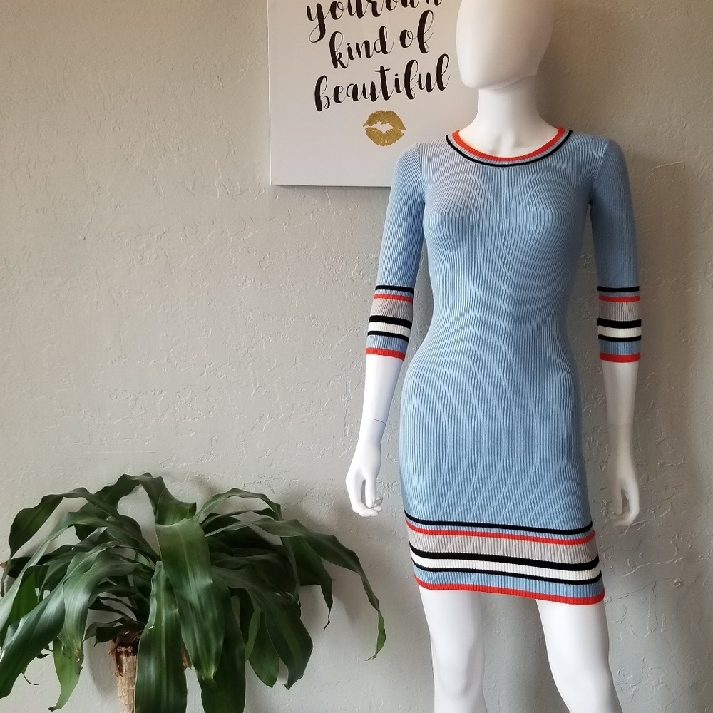 Blue stretch mini dress